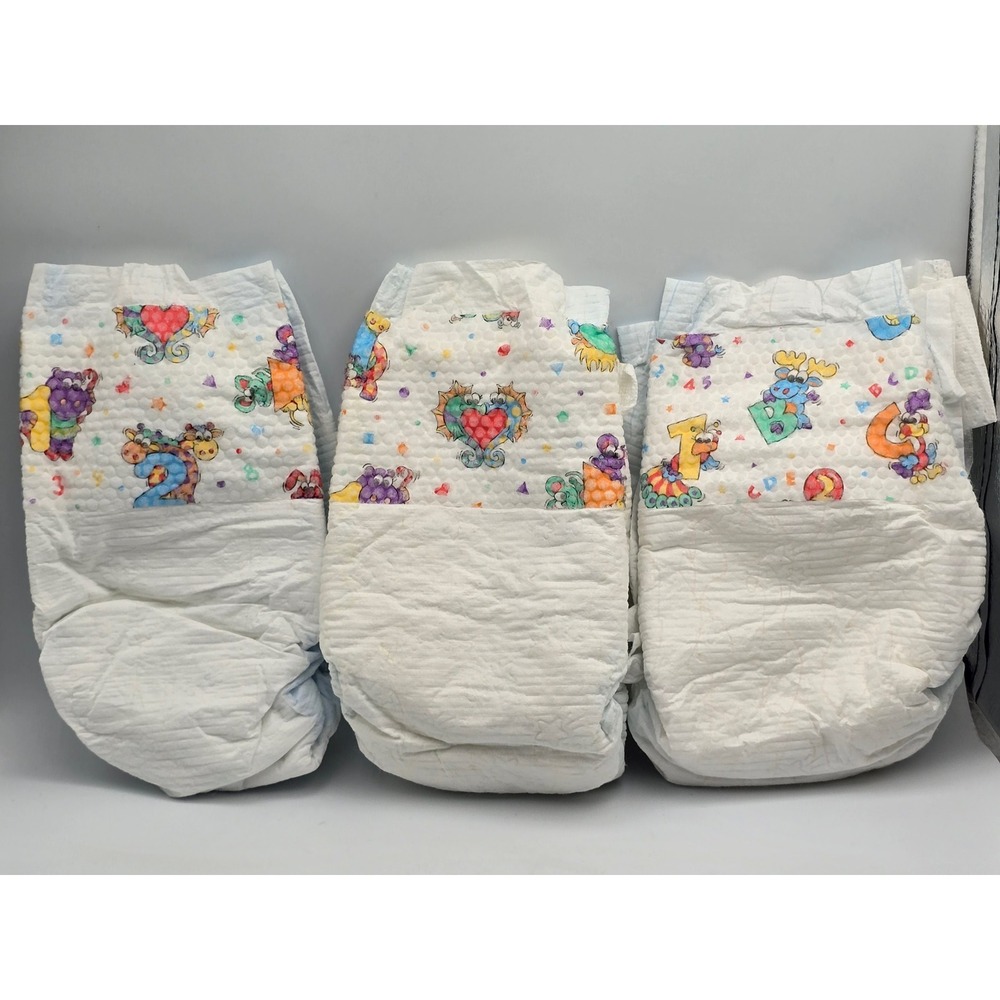 Vintage‎ 1997/1998 Huggies Diapers 3 Pack Dragons Animals ABCs Prop Collectible